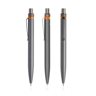 Esferográfica em alumínio reciclado, detalhe colorido Alur