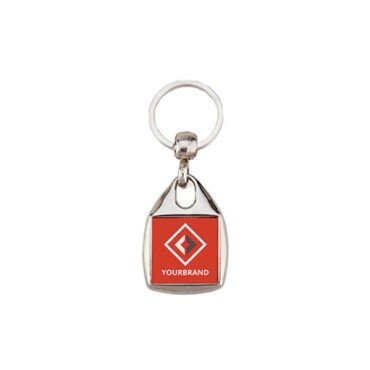 Porta-chaves MF-25D quadrado com 2 faces, metal MF-25 D