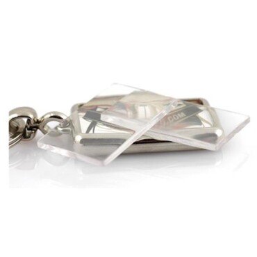 Porta-chaves ML-40D retangular com 2 faces, metal ML-40D