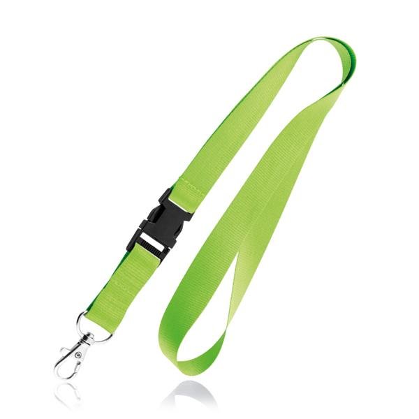 Lanyard em poliéster com fivela clic-clac e mosquetão Lia