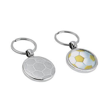 Porta-chaves MFT bola de futebol com 1 face, metal MFT