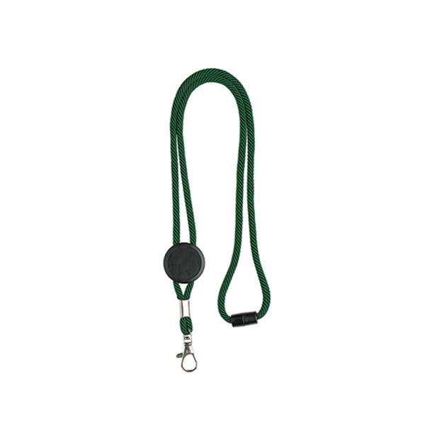 Lanyard em poliéster com ajuste, fecho de segurança e mosquetão Tep