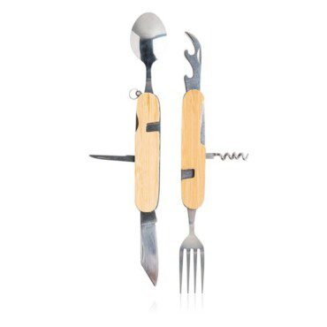 Conjunto de talheres em bambu, dobráveis Cutleroo