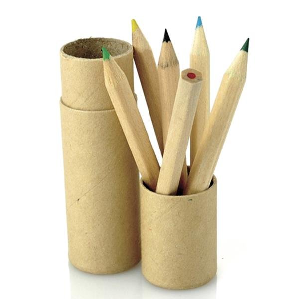 Conjunto de 6 lápis de cor em tubo Artkid