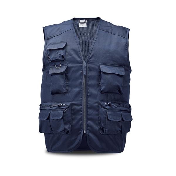 Colete multi-bolsos em sarja de algodão, fecho em nylon Safish - Image 2