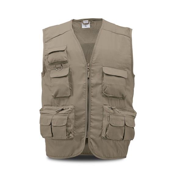 Colete multi-bolsos em sarja de algodão, fecho em nylon Safish - Image 3