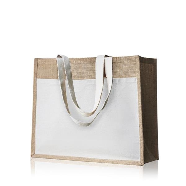 Saco em juta com bolsa frontal 100% algodão SunSet