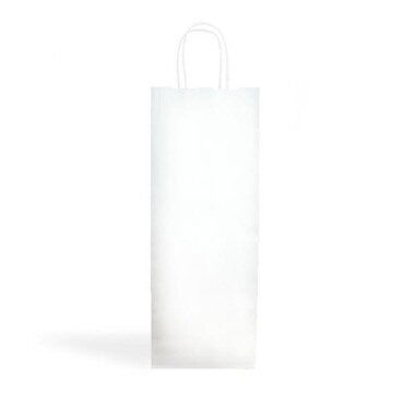 Saco em papel kraft 120g/m2 15X39X8cm - branco WKraft01