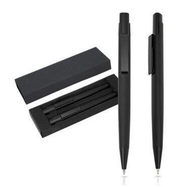Conjunto de esferográfica e lapiseira em alumínio, estojo de oferta Adak
