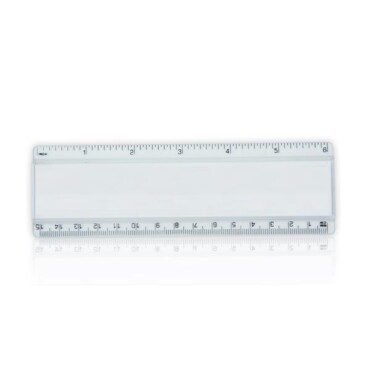 Régua REG-15 com tampa acrílica e escala impressa, 15cm REG-15