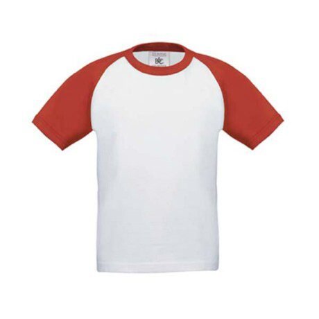 T-shirt B&C Base-Ball Kids 185g - 100% Algodão (investindo em Better Cotton) Base-ball Kids