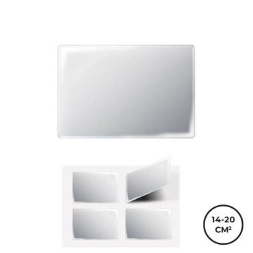 Etiqueta autocolante em Resina - dos 14 aos 20cm2 Restic